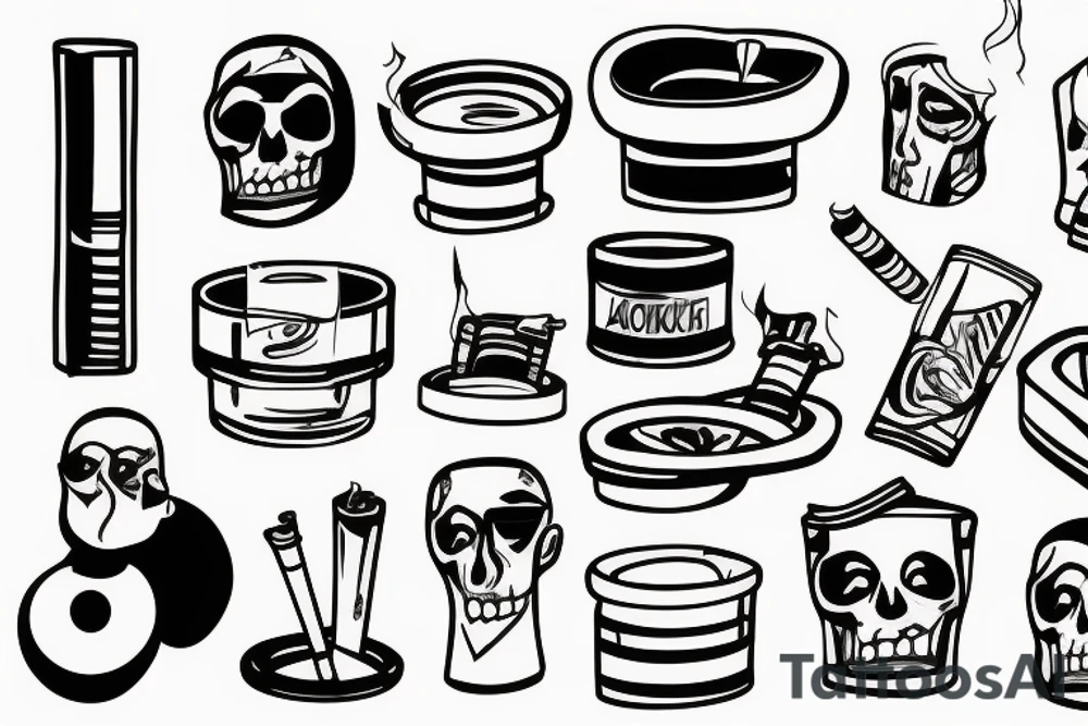 A cigarette in an ashtray tattoo idea