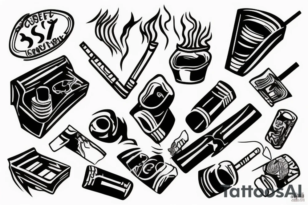 A cigarette in an ashtray tattoo idea