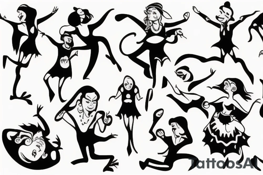 People dancing tattoo idea