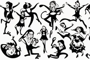 People dancing tattoo idea