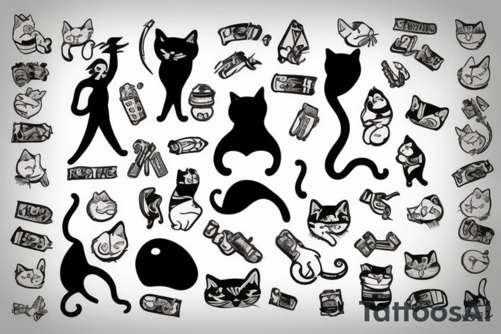 Ak 47 and a cat tattoo idea