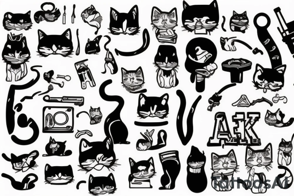 Ak 47 and a cat tattoo idea