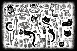 Ak 47 and a cat tattoo idea