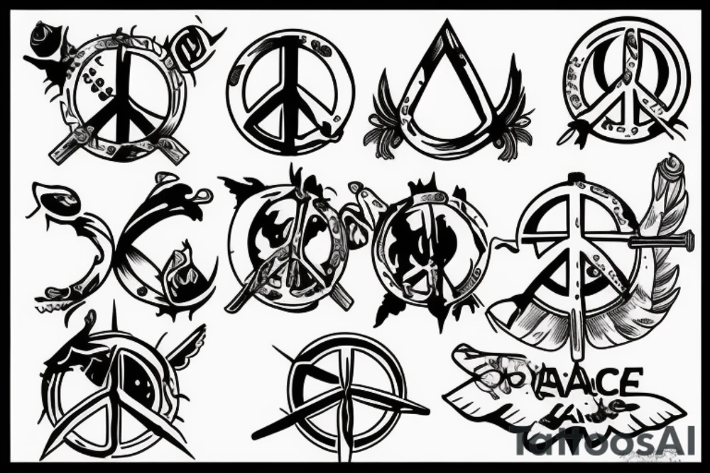 Peace and war tattoo idea