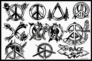 Peace and war tattoo idea