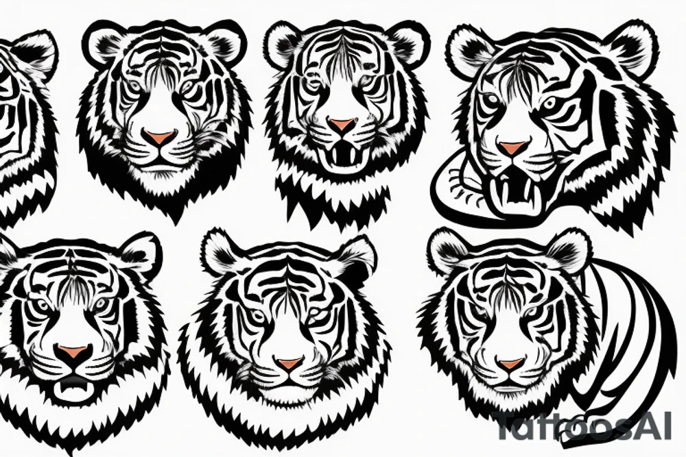 A tiger and its cubs tattoo idea