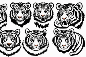 A tiger and its cubs tattoo idea
