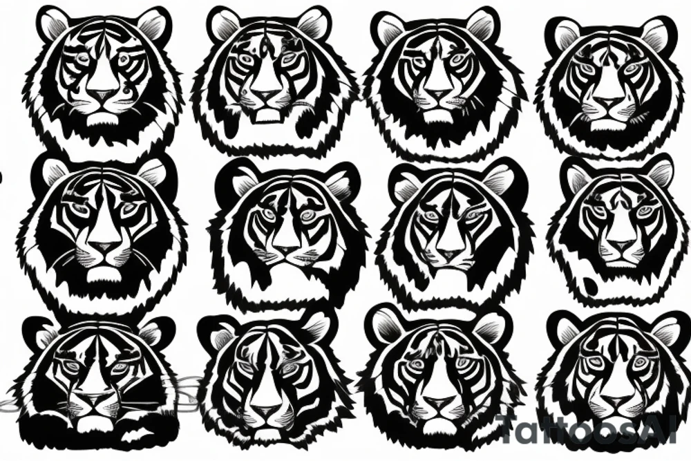 A tiger and its cubs tattoo idea