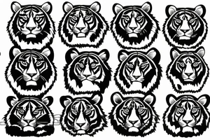 A tiger and its cubs tattoo idea