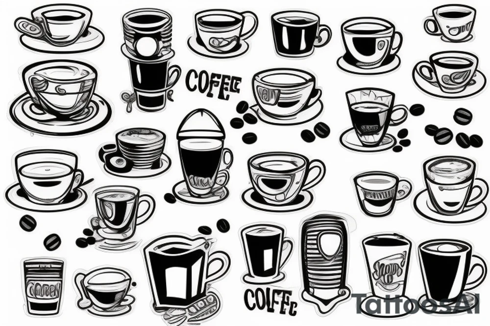 A cup of coffee tattoo idea