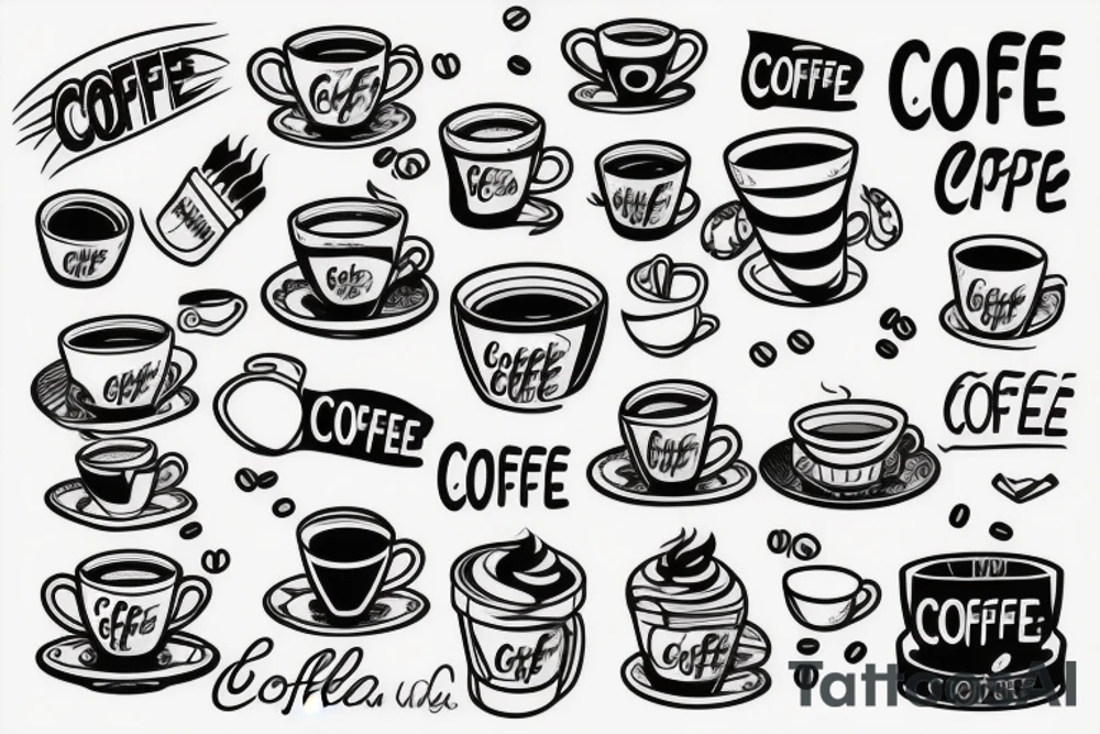 A cup of coffee tattoo idea