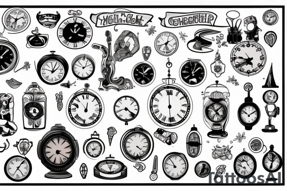 Old clock tattoo idea