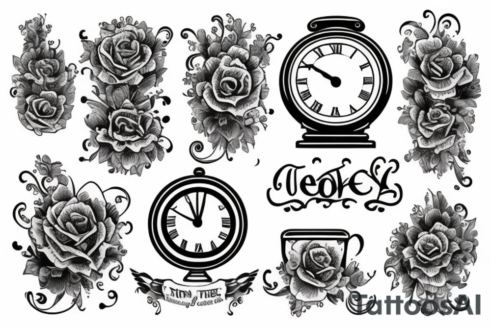 Old clock tattoo idea