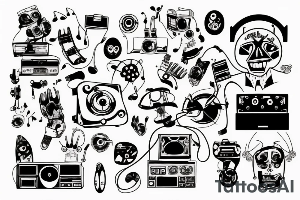 Techno music tattoo idea