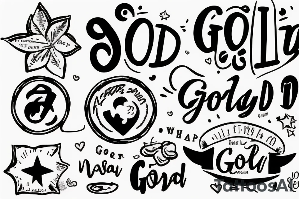 A sign with written good girl on tattoo idea