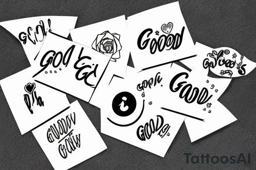 A sign with written good girl on tattoo idea