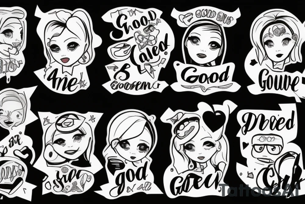 A sign with written good girl on tattoo idea