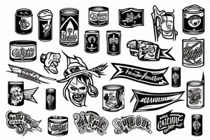 Cans of beer tattoo idea