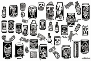 Cans of beer tattoo idea