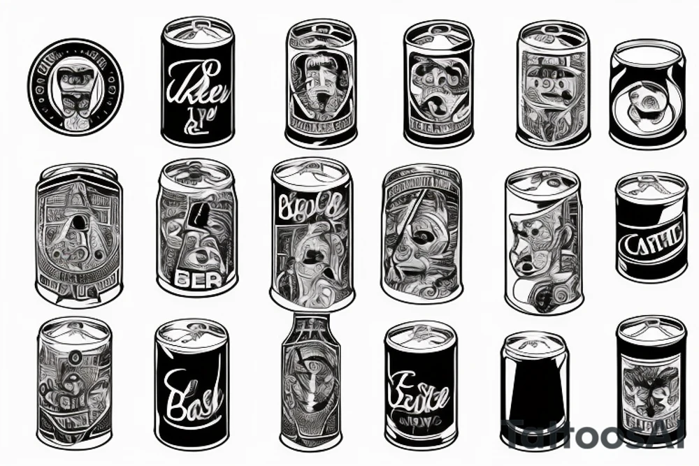 Cans of beer tattoo idea