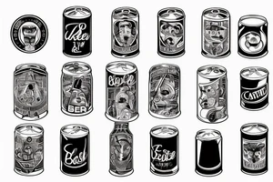 Cans of beer tattoo idea