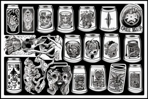 Cans of beer tattoo idea