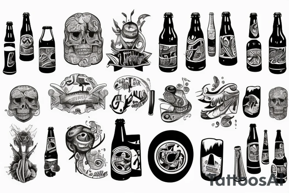 Cans of beer tattoo idea