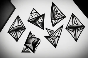 Foil of gold pressed against triangles and circles tattoo idea