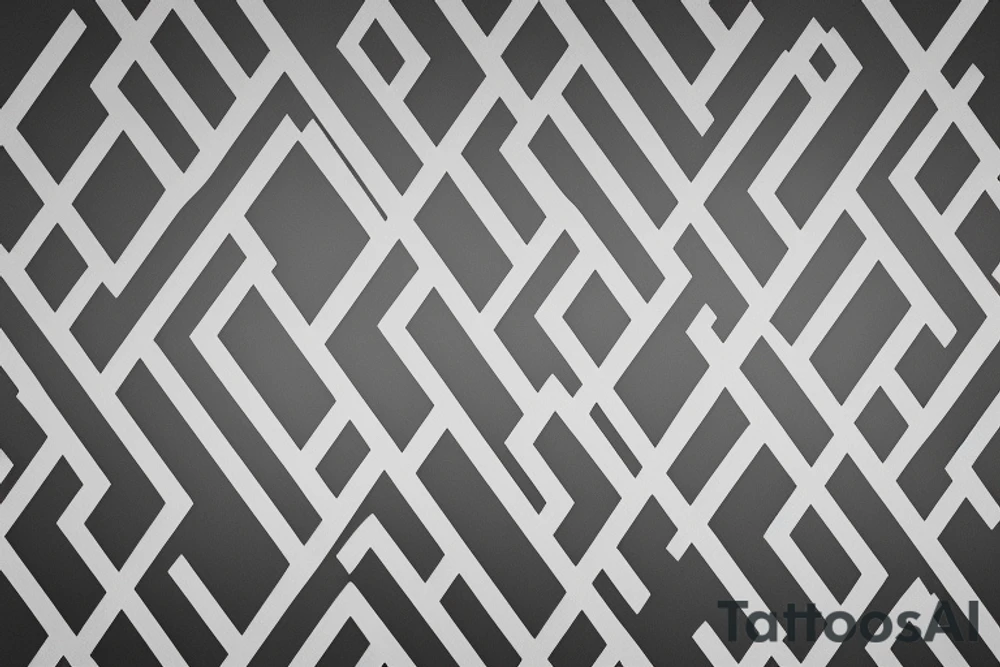 Imagine a form with geometric structures such as triangles and circles. The sizes of the triangles and circles vary, and the circles are more elliptical in shape. These geometric objects are closely packed together, leaving little space between them.

A sheet of film is then stretched over this form and pressed firmly against its surface. The film conforms to the contours of the geometric structures. Sharp edges are formed where the edges of the geometric objects meet the film, marking the transitions between the different shapes.

Despite the presence of sharp edges, the overall surface appears rounded. This is because the film takes on the shape of the geometric structures and bends slightly around them. This creates a sense of smoothness and flexibility in the representation. The film imparts a subtle roundness to the geometric objects. tattoo idea