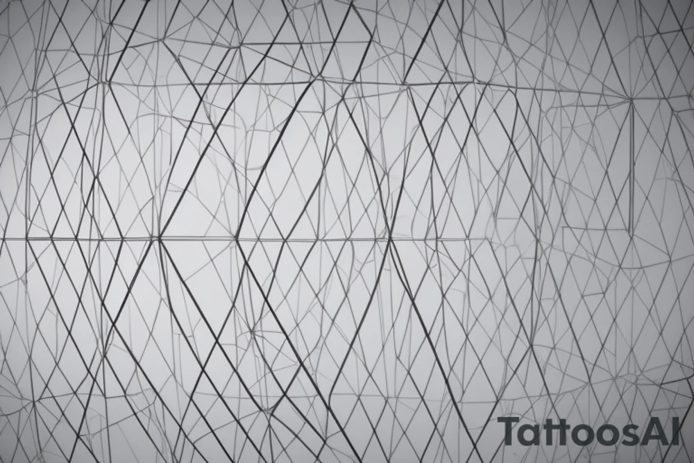 Imagine a form with geometric structures such as triangles and circles. The sizes of the triangles and circles vary, and the circles are more elliptical in shape. These geometric objects are closely packed together, leaving little space between them.

A sheet of film is then stretched over this form and pressed firmly against its surface. The film conforms to the contours of the geometric structures. Sharp edges are formed where the edges of the geometric objects meet the film, marking the transitions between the different shapes.

Despite the presence of sharp edges, the overall surface appears rounded. This is because the film takes on the shape of the geometric structures and bends slightly around them. This creates a sense of smoothness and flexibility in the representation. The film imparts a subtle roundness to the geometric objects. tattoo idea