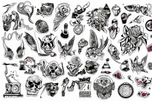 kucharz przy największym obciążeniu na kuchni tattoo idea