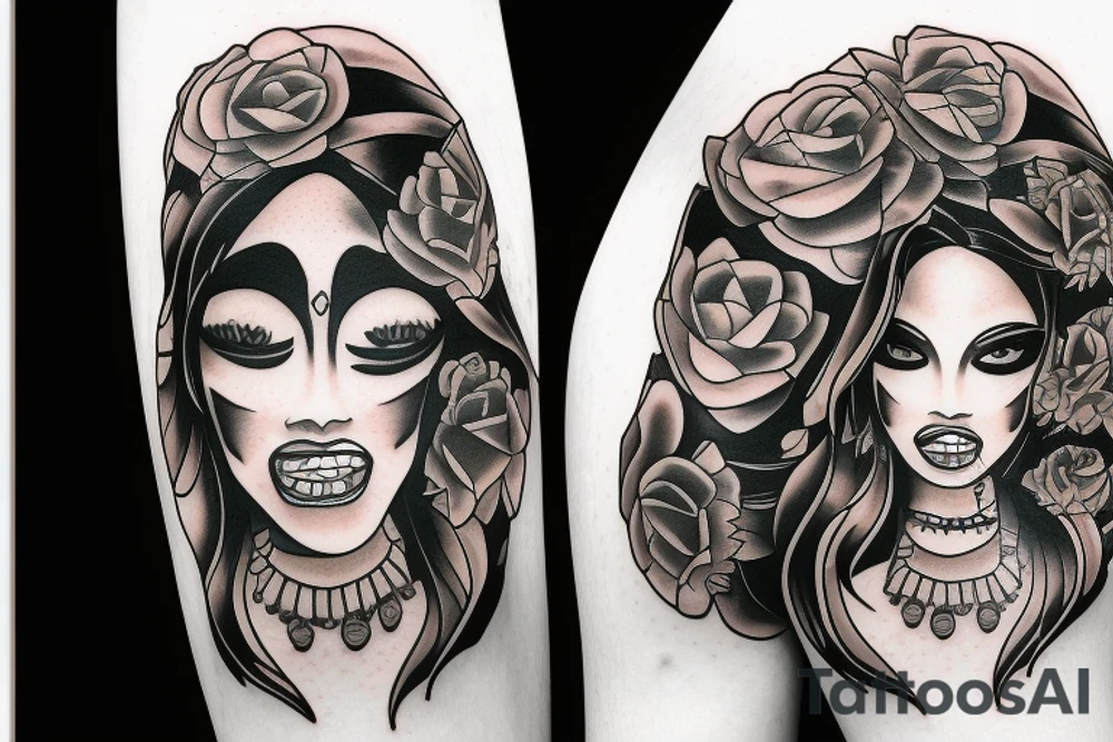 smile now tattoo chicano style girl tattoo idea