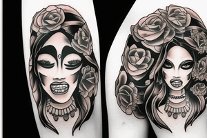 smile now tattoo chicano style girl tattoo idea