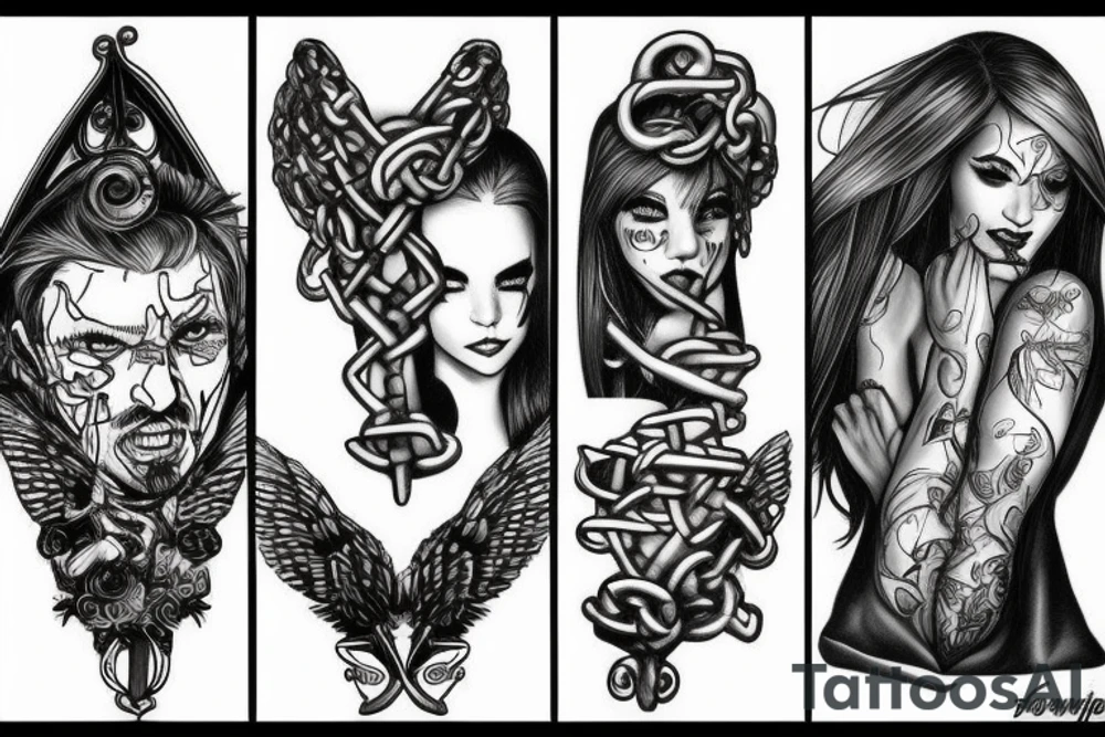 Breaking chains tattoo idea