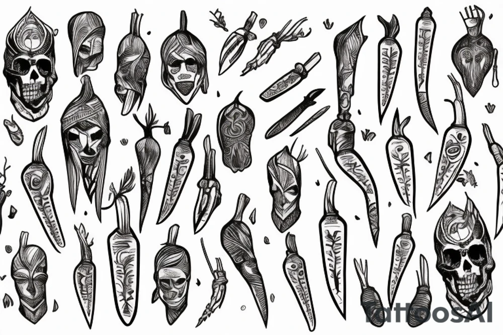 Dagger made of a carrot tattoo idea