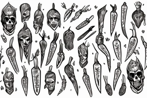 Dagger made of a carrot tattoo idea