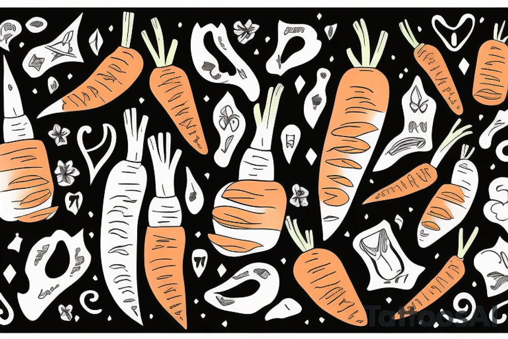 Dagger made of a carrot tattoo idea
