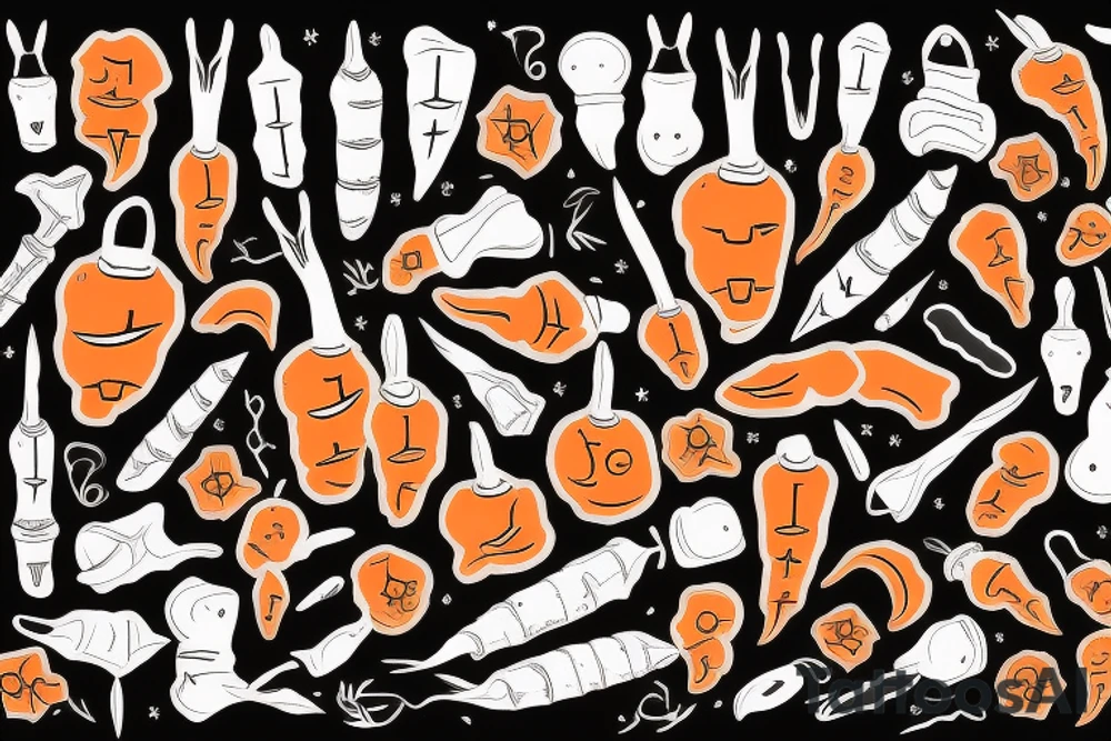 Dagger made of a carrot tattoo idea