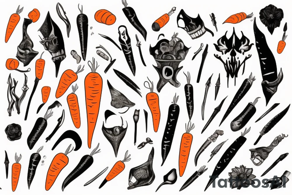 Dagger made of a carrot tattoo idea