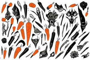 Dagger made of a carrot tattoo idea