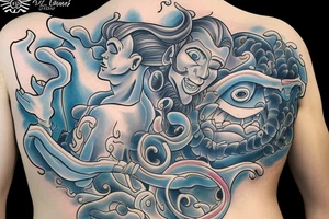 Bohamian merman tattoo idea