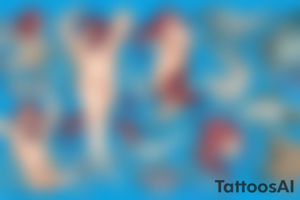 Bohamian merman tattoo idea