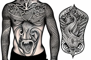 Bohamian merman tattoo idea