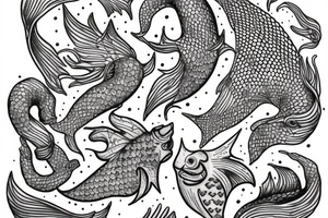 Bohamian merman tattoo idea