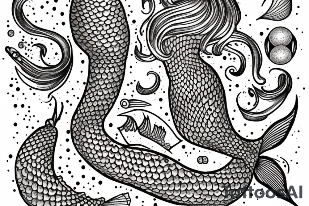 Bohamian mermaid tattoo idea