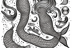 Bohamian mermaid tattoo idea