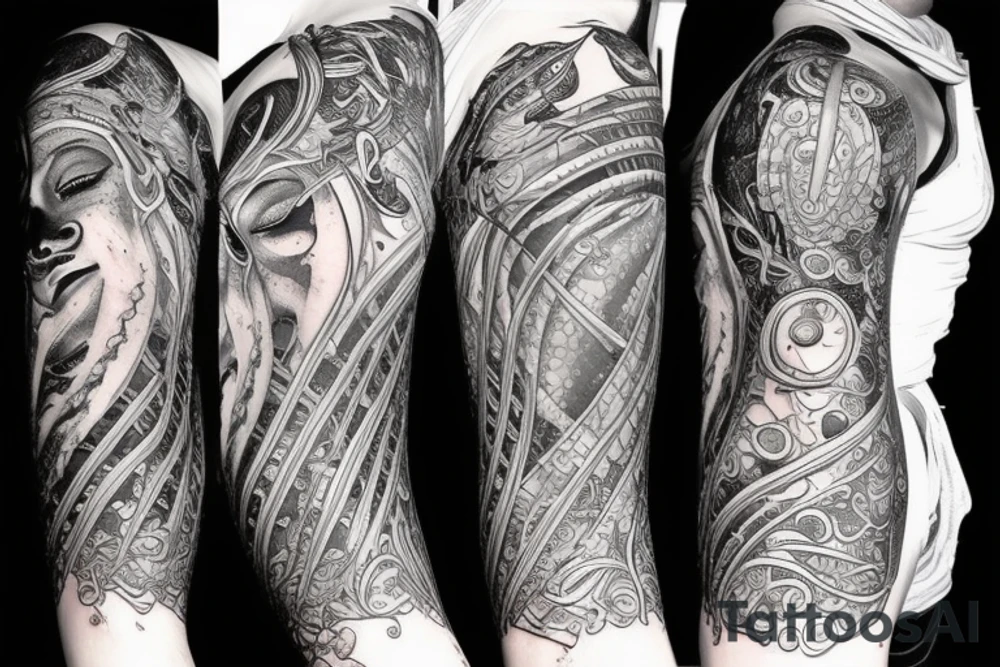 Bohamian mermaid tattoo idea