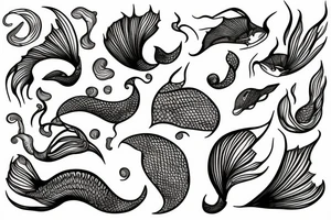 Bohamian mermaid tattoo idea