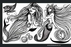 Bohamian mermaid tattoo idea