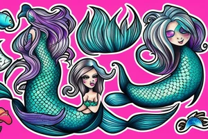 Bohamian mermaid tattoo idea